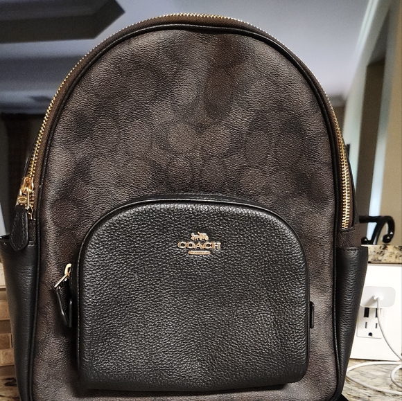 Coach Women's Black and Brown Leather Backpack purse (Brand New Never used) - Picture 1 of 5